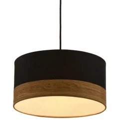 Oświetlenie Przedpokoju|Oświetlenie Jadalni></noscript>Candellux Lighting Pino lampa wisząca czarny 1x60w e27 abażur czarny+fornir