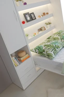 Meble Dla Dzieci|Łóżka Młodzieżowe></noscript>DOMEL Pionowy półkotapczan 120x200 cm biały PERFECT