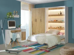 Meble Dla Dzieci|Łóżka Młodzieżowe></noscript>DOMEL Pionowy półkotapczan 140x200 cm do sypialni PERFEFCT dąb artisan