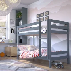 Łóżka Młodzieżowe|Łóżka Dziecięce>DOLMAR Piętrowe łóżko drewniane dla dziecka 90x190 cm OTTAWA antracyt