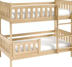 Meble Dla Dzieci|Meble Młodzieżowe>Meblomal Piętrowe łóżko z barierką do pokoju dziecięcego 80x160 cm LUMISLE sosna naturalna