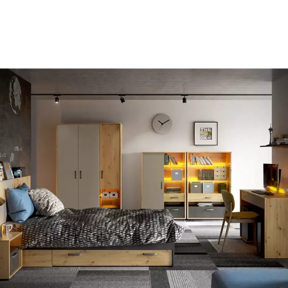 Biurka|Zestawy Mebli Młodzieżowych>lenart. Półka na książki do pokoju młodzieżowego 115 cm QUBIC