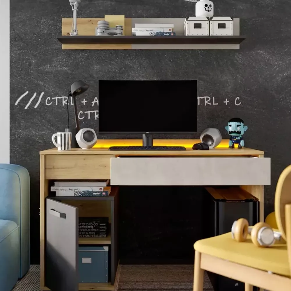 Biurka|Zestawy Mebli Młodzieżowych>lenart. Półka na książki do pokoju młodzieżowego 115 cm QUBIC