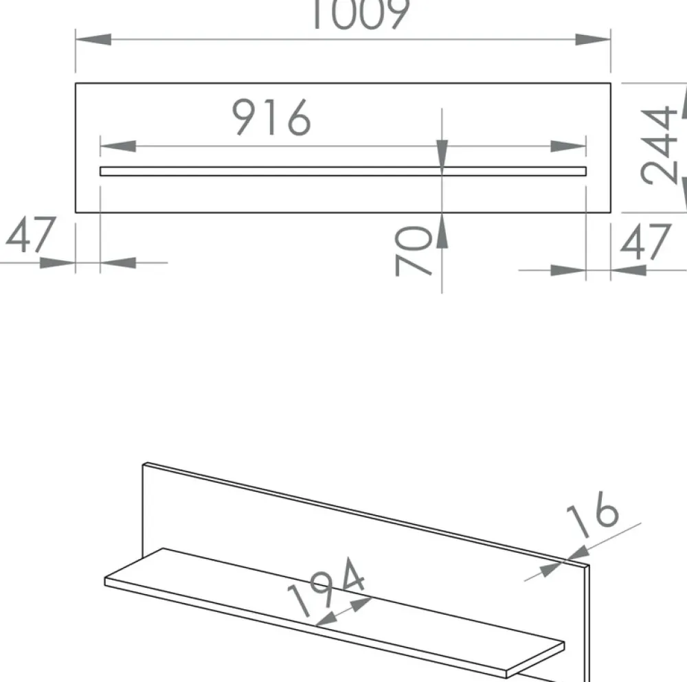 Zestawy Mebli Młodzieżowych|Półki>ML Meble Półka na książki do pokoju młodzieżowego 101 cm TORINO