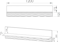 Półki></noscript>ML Meble Półka na książki do salonu 120 cm ARTIS dąb artisan