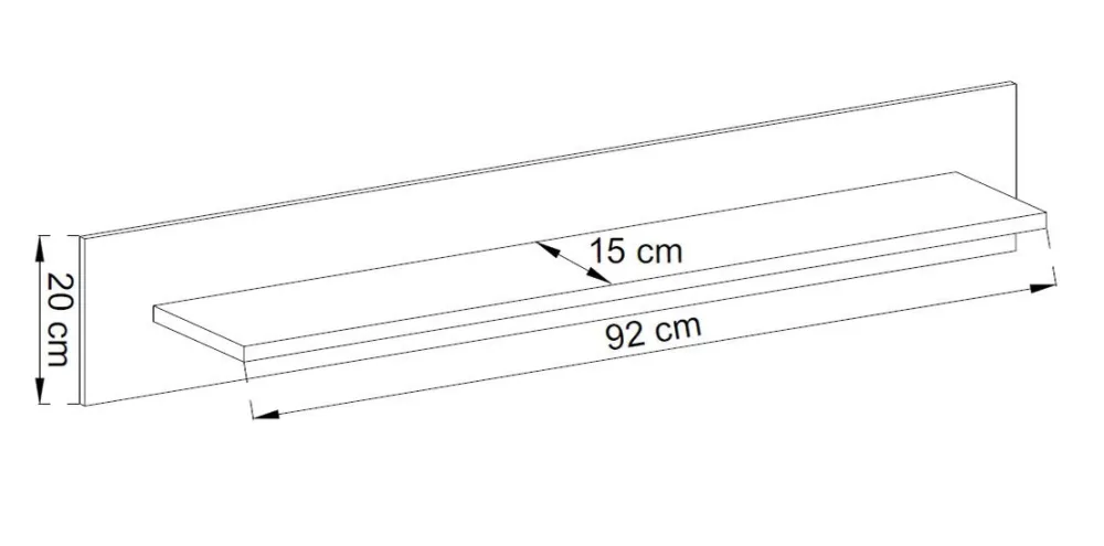 Półki>PIASKI Półka wisząca 107 cm RENI dąb artisan