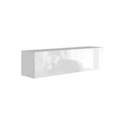 Meble Młodzieżowe|Zestawy Mebli Do Salonu>BROMARKT Półka wisząca barek połysk 140 cm PREMIUM biały