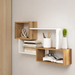 Meble Dla Dzieci|Półki></noscript>BRATEX Półka wisząca dąb wotan biały TROIS 05