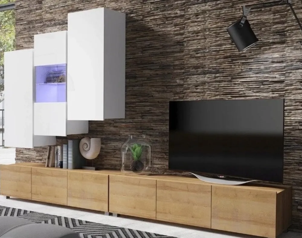 Zestawy Mebli Do Sypialni|Zestawy Mebli Do Salonu>GiB Meble Półka wisząca pionowa połysk MODERN biały