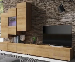 Zestawy Mebli Do Sypialni|Zestawy Mebli Młodzieżowych>GiB Meble Półka wisząca pionowa MODERN dąb złoty