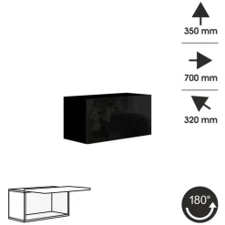 Meble Młodzieżowe|Zestawy Mebli Do Salonu>BROMARKT Półka wisząca pozioma czarna PREMIUM czarny