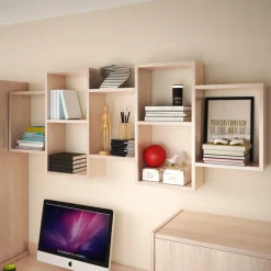 Meble Dla Dzieci|Półki></noscript>BRATEX Półka wisząca regał TROIS 01 dąb sonoma