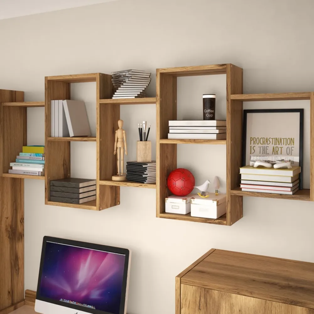 Meble Dla Dzieci|Półki>BRATEX Półka wisząca regał TROIS 01 dąb wotan