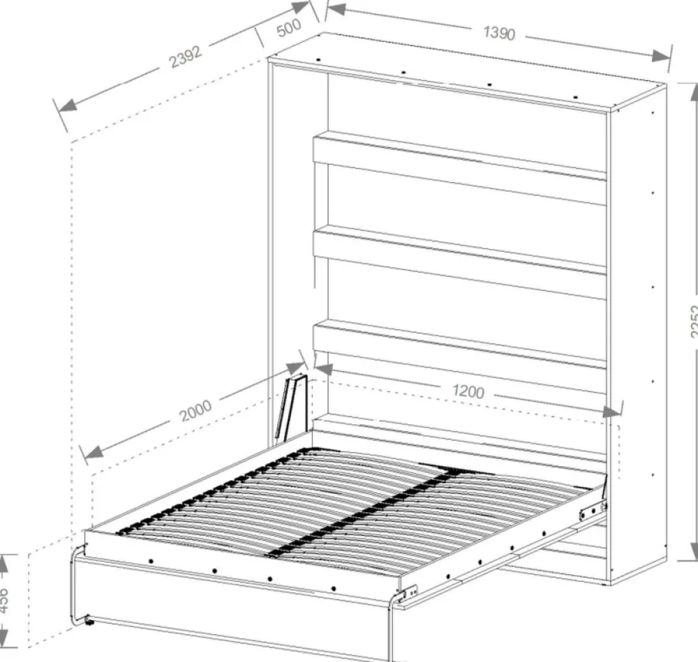 Meble Dla Dzieci|Meble Młodzieżowe>DOMEL Półkotapczan pionowy 120x200 cm PERFECT dąb artisan