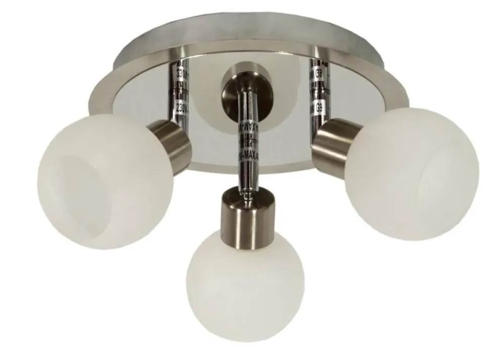 Oświetlenie Przedpokoju|Oświetlenie Sypialni>Candellux Lighting Plafon lampa sufitowa ALABASTER 3X40W G9 satyna chrom