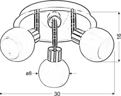 Oświetlenie Przedpokoju|Oświetlenie Sypialni>Candellux Lighting Plafon lampa sufitowa ALABASTER 3X40W G9 satyna chrom