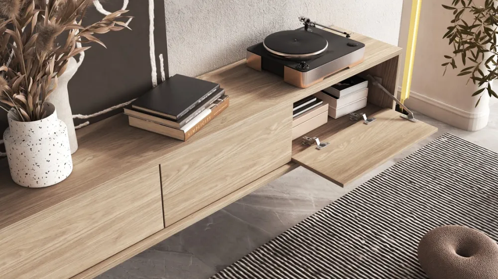 Szafki Rtv>Helvetia Podwieszana szafka RTV 180 cm nowoczesna do salonu FRIDA dąb olejowany