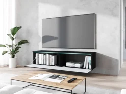 Szafki Rtv>BRATEX Podwieszana szafka RTV 140 cm do salonu we wzorze jodełki BROMI