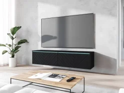 Szafki Rtv></noscript>BRATEX Podwieszana szafka RTV 140 cm do salonu we wzorze jodełki BROMI