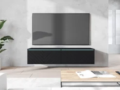 Szafki Rtv></noscript>BRATEX Podwieszana szafka RTV 140 cm do salonu we wzorze jodełki BROMI