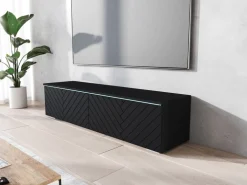 Szafki Rtv></noscript>BRATEX Podwieszana szafka RTV 140 cm do salonu we wzorze jodełki BROMI