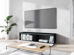 Szafki Rtv></noscript>BRATEX Podwieszana szafka RTV 140 cm do salonu we wzorze jodełki BROMI