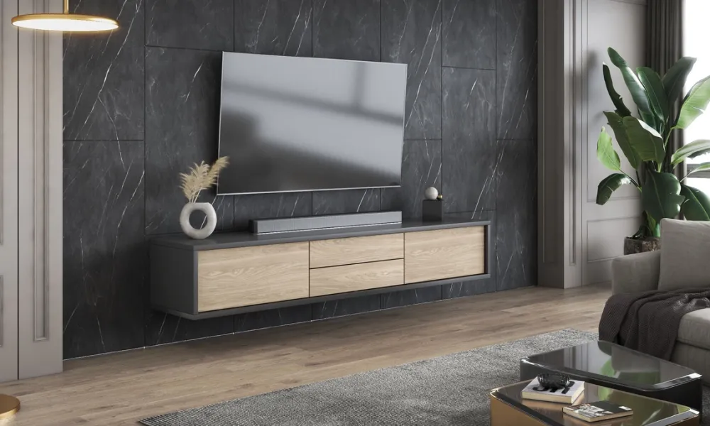 Szafki Rtv>Helvetia Podwieszana szafka RTV nowoczesna 180 cm z szufladami FRIDA