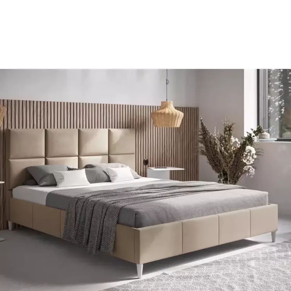 Łóżka Z Zagłówkiem|Łóżka Na Nóżkach>Riban Podwójne łóżko tapicerowane 180x200 cm BOTER