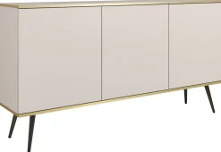 Zestawy Mebli Do Salonu|Komody>PIASKI Pojemna owa komoda trzydrzwiowa 160 cm do salonu ORVIETO beż