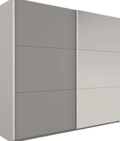 Szafy Dwudrzwiowe|Szafy Z Lustrem>Stolar Pojemna dwudrzwiowa szafa przesuwna z lustrem 250 cm VASCO platinum
