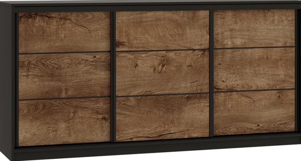 Komody>BROMARKT Pojemna komoda przesuwna z szufladami i drążkiem 200 cm LOFT