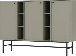 Komody>Lempert Pojemna komoda trzydrzwiowa 160 cm do salonu TOKEN eukaliptus