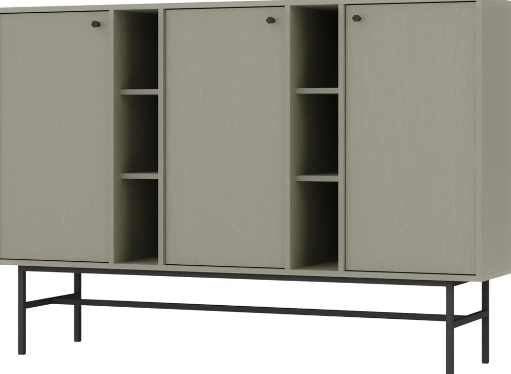 Komody>Lempert Pojemna komoda trzydrzwiowa 160 cm do salonu TOKEN eukaliptus