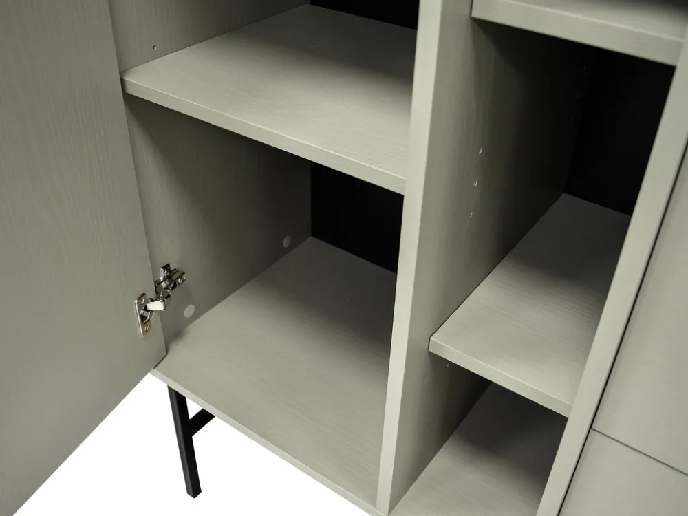 Komody>Lempert Pojemna komoda trzydrzwiowa 160 cm do salonu TOKEN eukaliptus