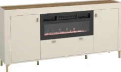 Zestawy Mebli Do Sypialni|Zestawy Mebli Do Salonu>DOLMAR Pojemna komoda z kominkiem grzewczym 177 cm MISTY kaszmir