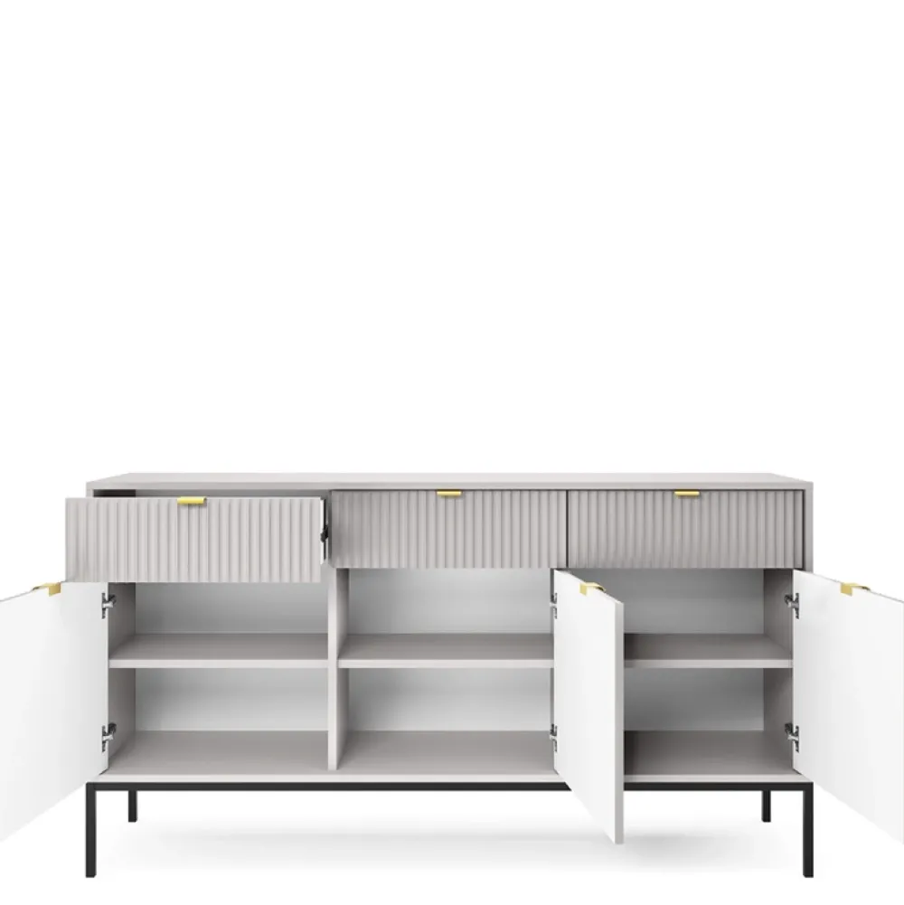 Zestawy Mebli Do Salonu|Komody>PIASKI Pojemna komoda z szufladami 154 cm AVANTI szary