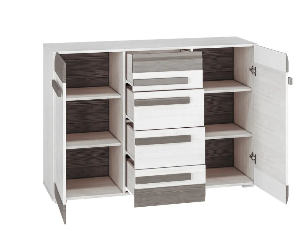 Zestawy Mebli Do Sypialni|Zestawy Mebli Do Salonu>ML Meble Pojemna nowoczesna komoda z szufladami 138 cm BLANCO