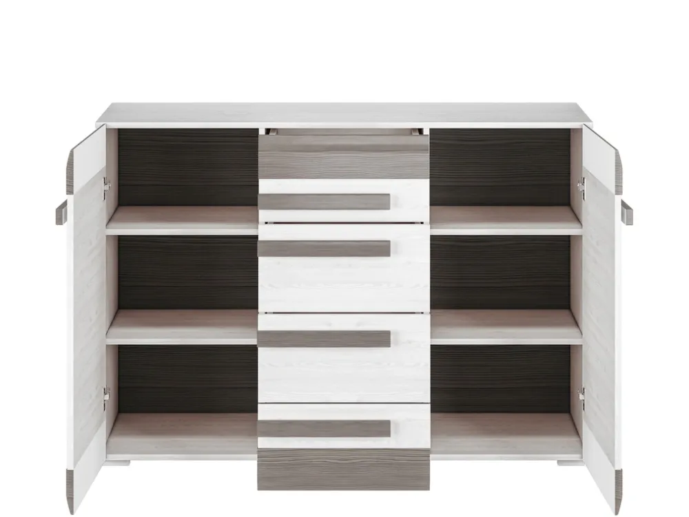 Zestawy Mebli Do Sypialni|Zestawy Mebli Do Salonu>ML Meble Pojemna nowoczesna komoda z szufladami 138 cm BLANCO