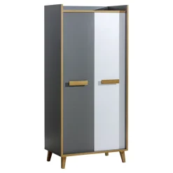 Zestawy Mebli Młodzieżowych|Szafy Dwudrzwiowe>DOLMAR Pojemna szafa młodzieżowa drążkiem na wieszaki 90 cm WARSAW