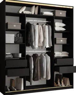 Szafy Trzydrzwiowe|Szafy Przesuwne>BROMARKT Pojemna szafa przesuwna 200 cm GOLD NEW MAX lefkas