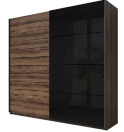 Zestawy Mebli Do Sypialni|Zestawy Mebli Do Przedpokoju>Helvetia Pojemna szafa przesuwna z czarnym szkłem 270 cm GALACTIC
