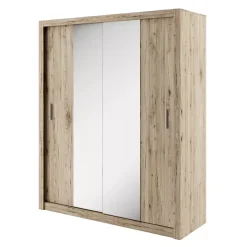 Zestawy Mebli Do Sypialni|Szafy Dwudrzwiowe>lenart. Pojemna szafa przesuwna z lustrem 180 cm półki drążki IDEA