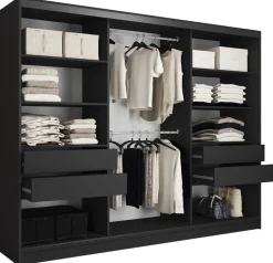 Szafy Trzydrzwiowe|Szafy Do Przedpokoju>BROMARKT Pojemna szafa przesuwna z lamelami LOFT 250 cm