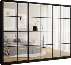 Zestawy Mebli Do Przedpokoju|Szafy Trzydrzwiowe>BROMARKT Pojemna szafa przesuwna z lustrami 280 cm do sypialni OPTICA