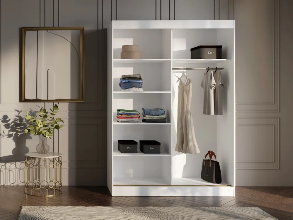 Meble Młodzieżowe|Zestawy Mebli Do Przedpokoju>JUREK Pojemna szafa przesuwna z lustrami 180 cm drzwi MORIN kaszmir