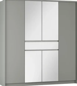 Szafy Do Pokoju Dziecięcego|Szafy Młodzieżowe>Stolar Pojemna szafa uchylna z lustrem i półkami 200 cm SPARK platinum