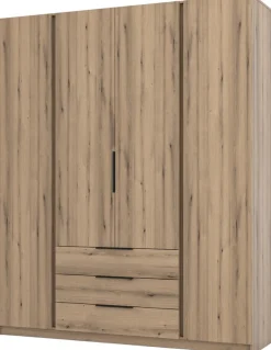Szafy Młodzieżowe|Szafy Otwierane>Lempert Pojemna szafa uchylna z szufladami i półkami 200 cm KARAT dąb evoke