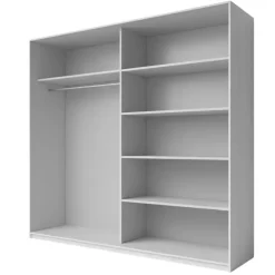 Zestawy Mebli Do Sypialni|Szafy Dwudrzwiowe>Helvetia Pojemna szafa z lustrem 220 cm GALACTIC jesion abisko