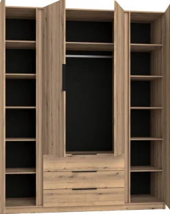 Szafy Młodzieżowe|Szafy Otwierane>Lempert Pojemna szafa z lustrem i szufladami do sypialni 200 cm KARAT