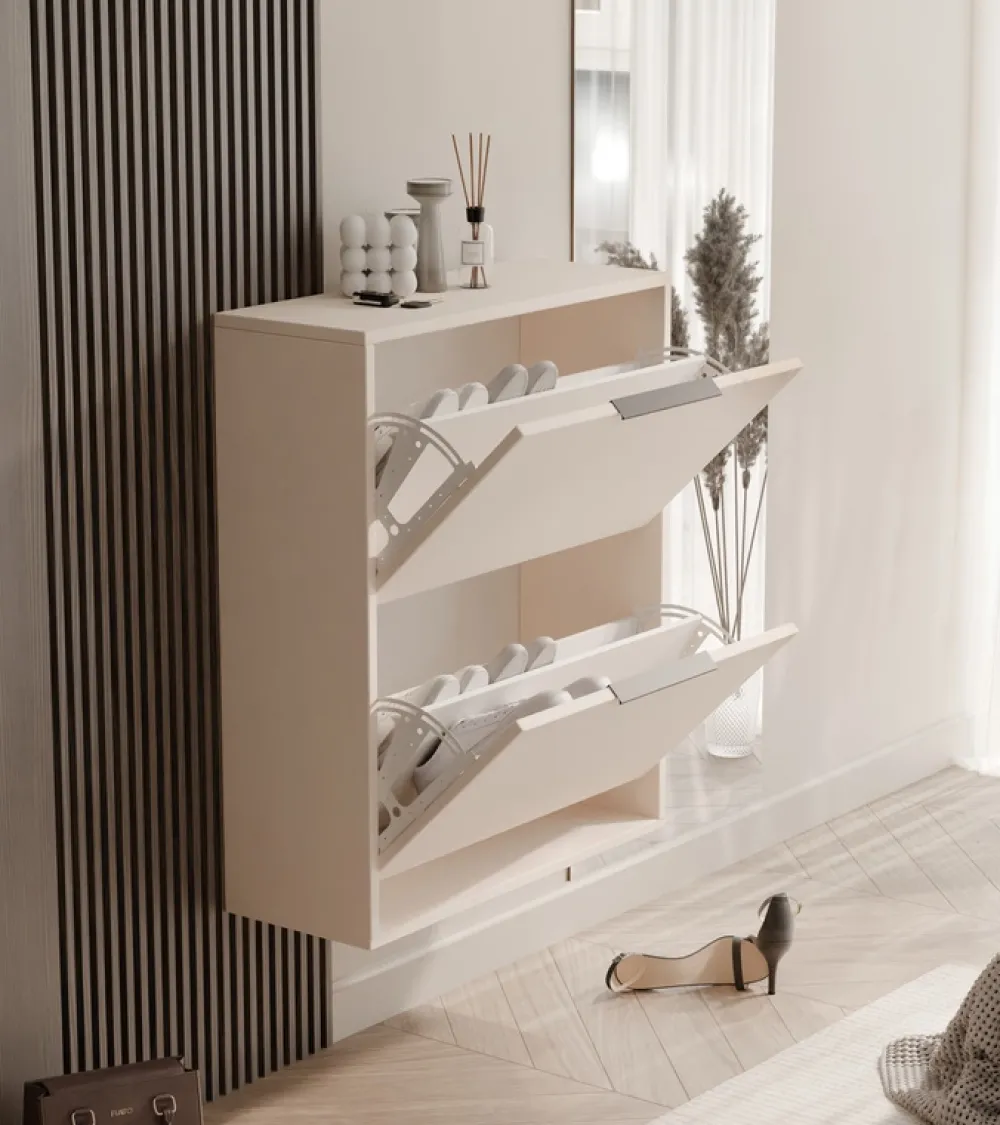 Szafki Na Buty|Garderoby>Stolar Pojemna wisząca szafka na buty do przedpokoju MAVIA beż piaskowy